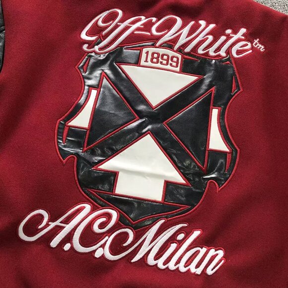 Off-White x A.C. Milan Varsity Jacket - Picture 7 of 15
